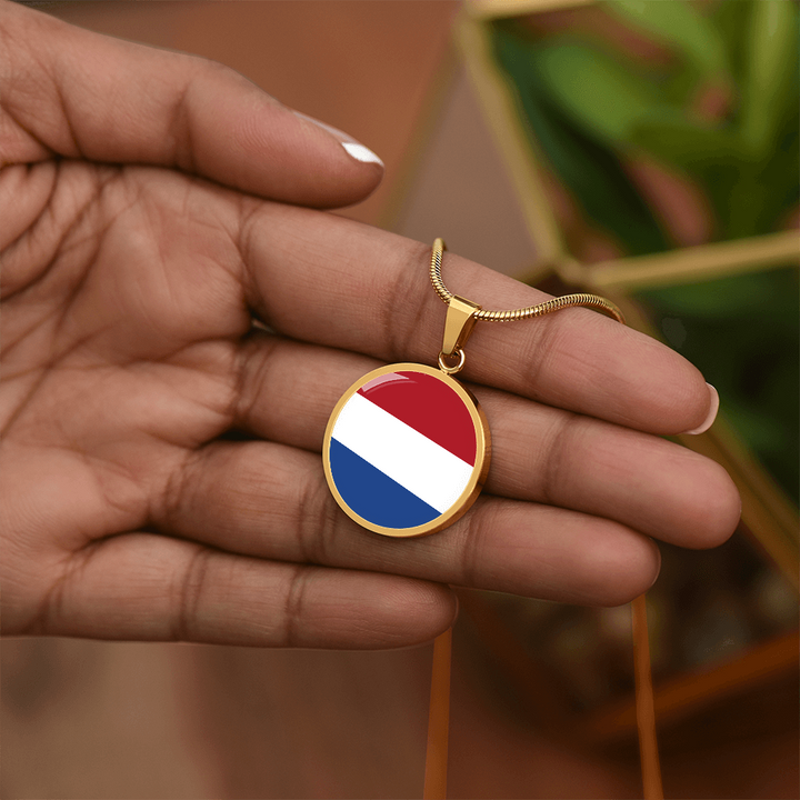 The Netherlands Flag Pendant Necklace