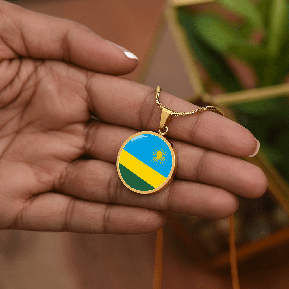 Rwanda Flag Pendant Necklace