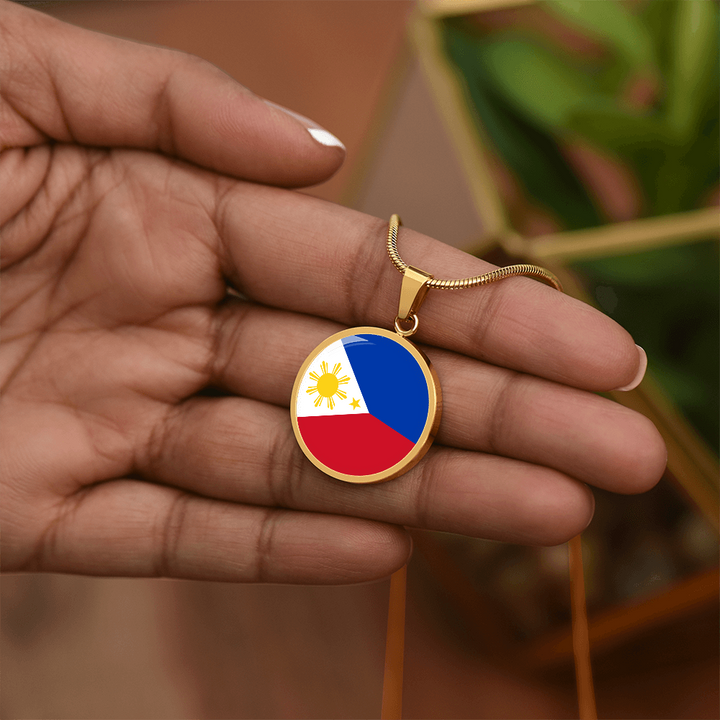 Philippines Flag Pendant Necklace