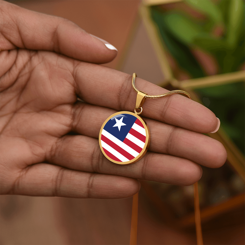 Liberia Flag Pendant Necklace