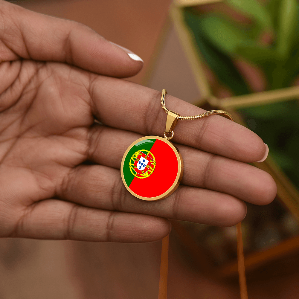 Portugal Flag Pendant Necklace