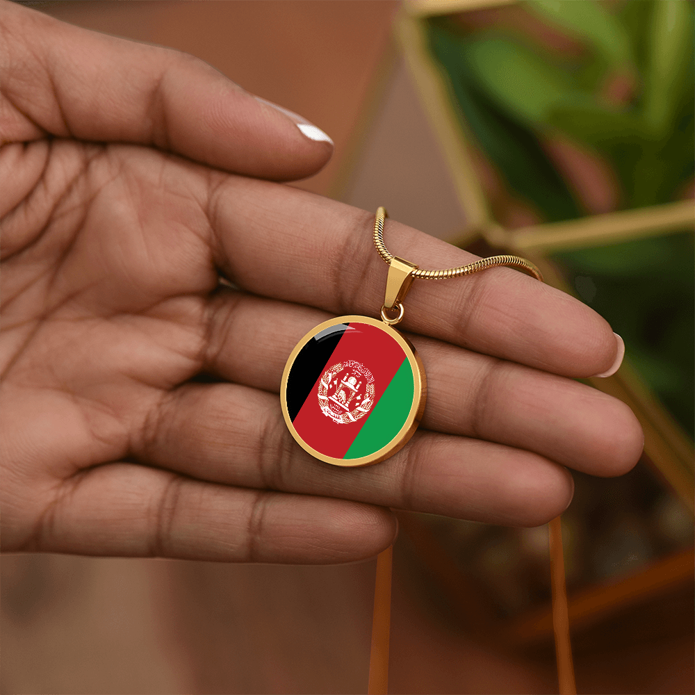 Afghanistan Flag Pendant Necklace
