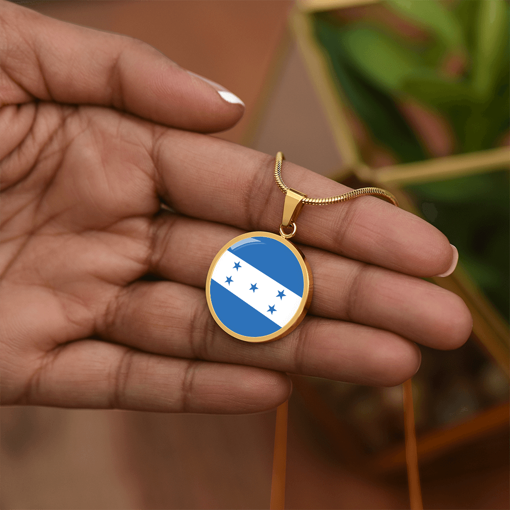 Honduras Flag Pendant Necklace