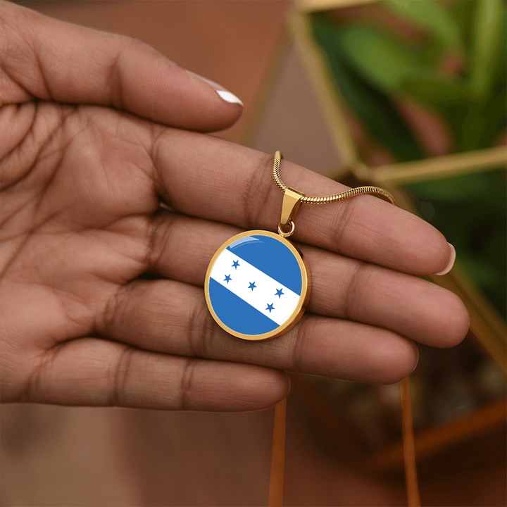 Honduras Flag Pendant Necklace