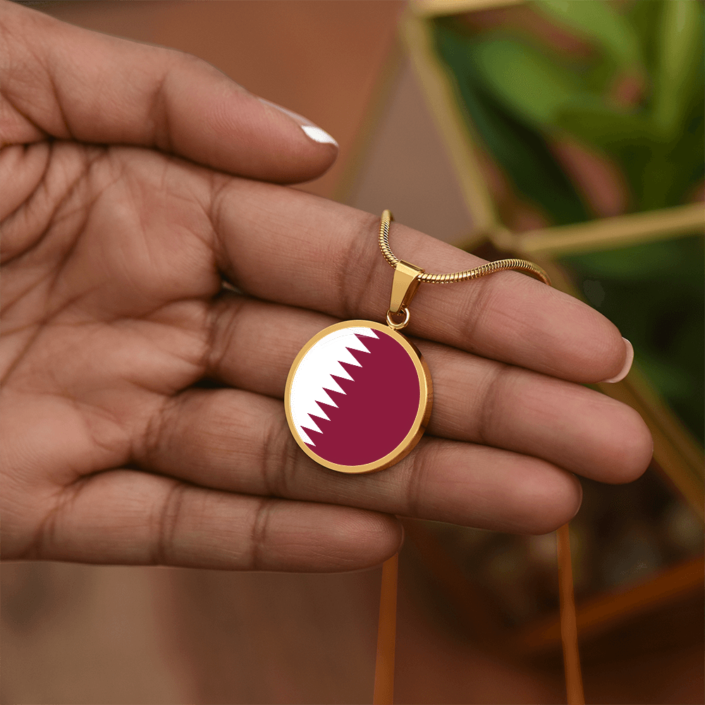 Qatar Flag Pendant Necklace