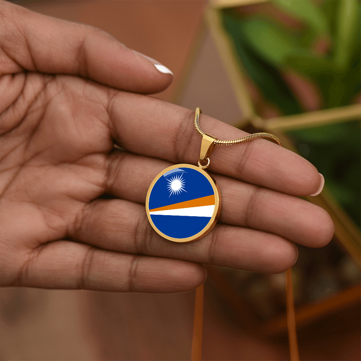 Marshall Islands Flag Pendant Necklace
