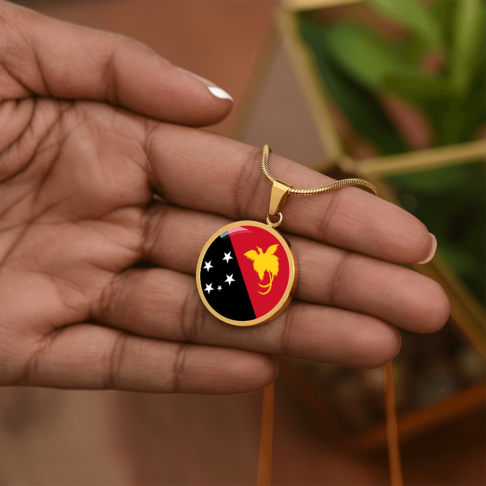 Papua New Guinea Flag Pendant Necklace