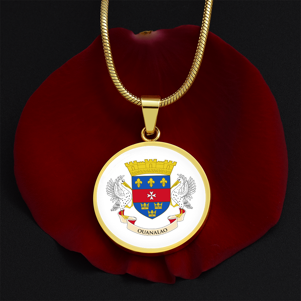 Saint Barthelemy Flag Pendant Necklace