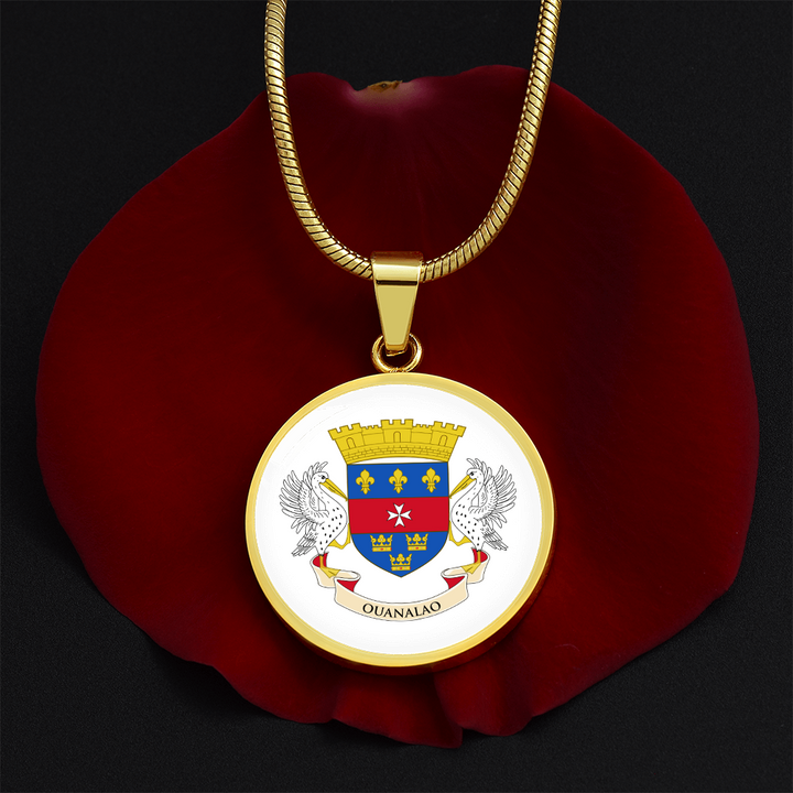 Saint Barthelemy Flag Pendant Necklace