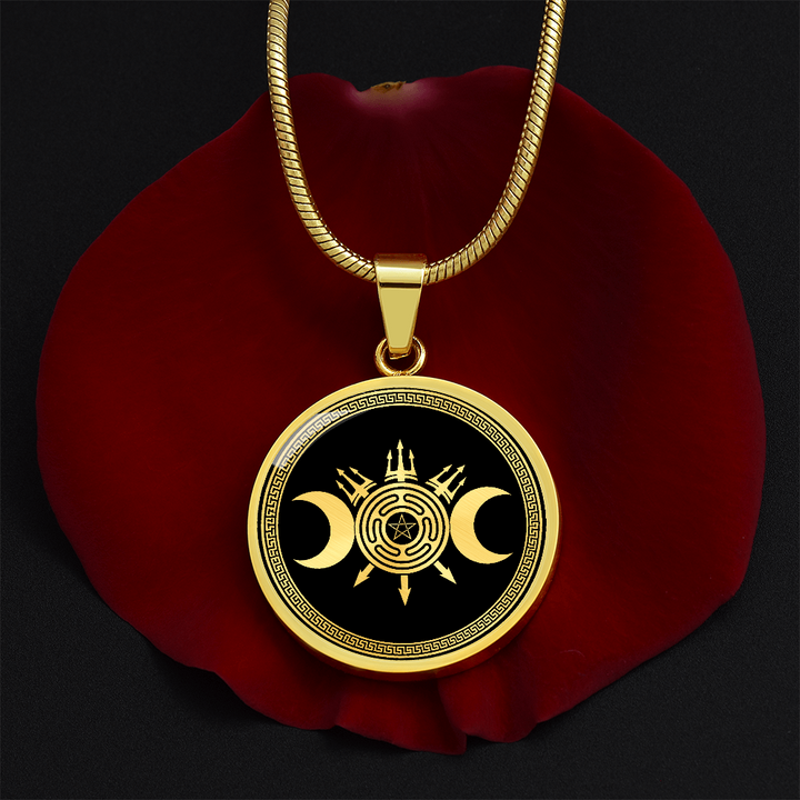 Triple Moon Labyrinth Necklace