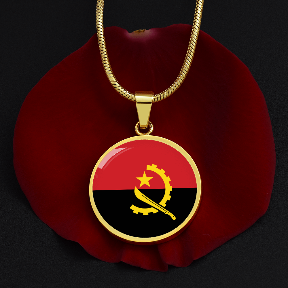 Angola Flag Pendant Necklace