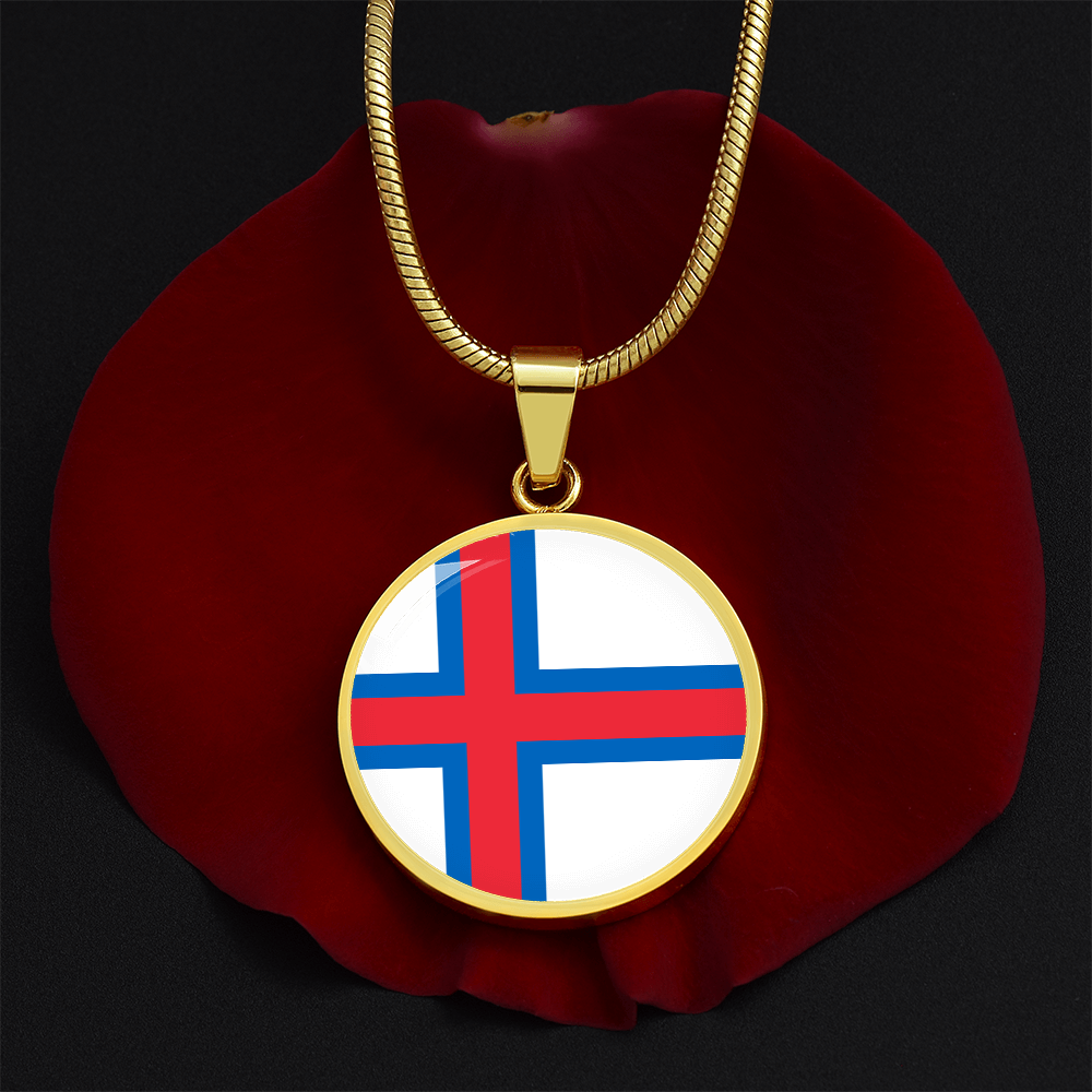 Faroe Islands Flag Pendant Necklace