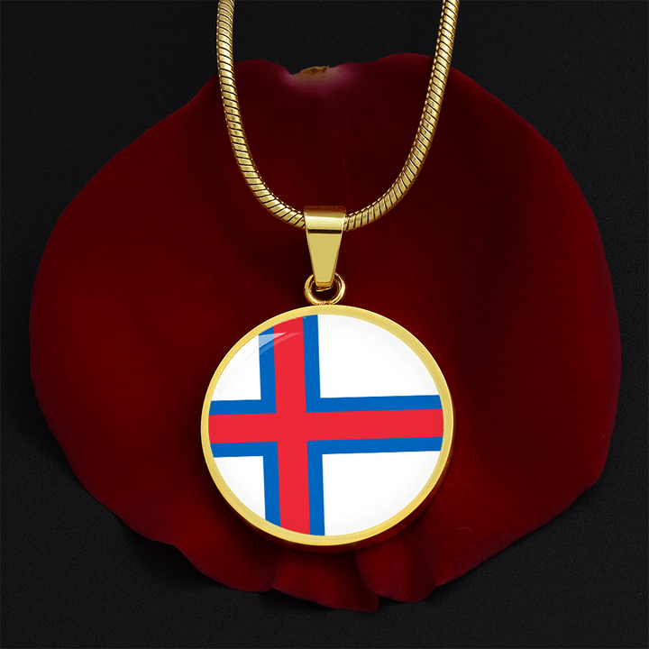 Faroe Islands Flag Pendant Necklace