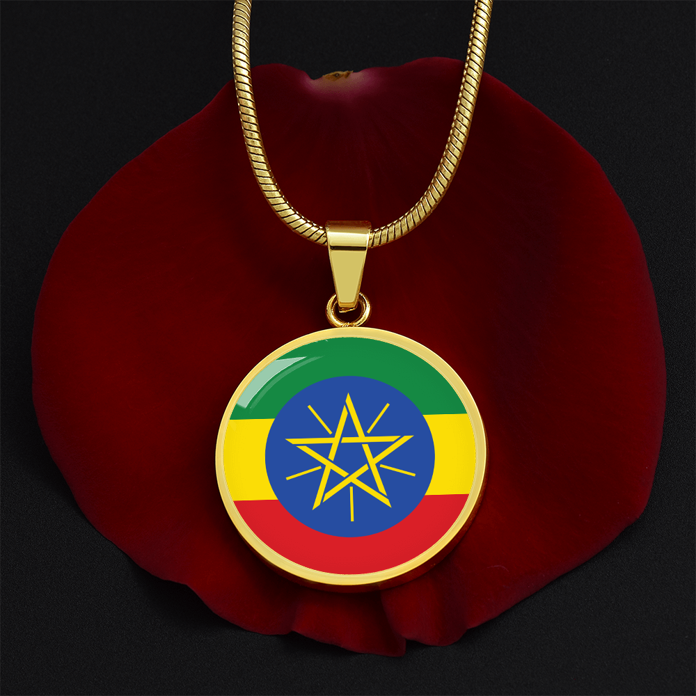 Ethiopia Flag Pendant Necklace