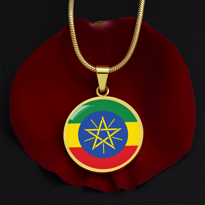 Ethiopia Flag Pendant Necklace