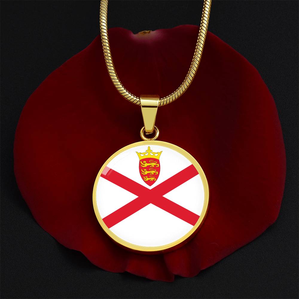 Jersey Flag Pendant Necklace