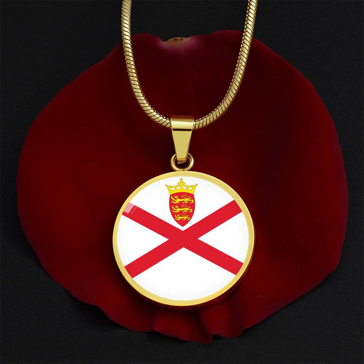 Jersey Flag Pendant Necklace