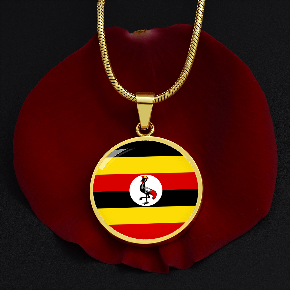Uganda Flag Pendant Necklace
