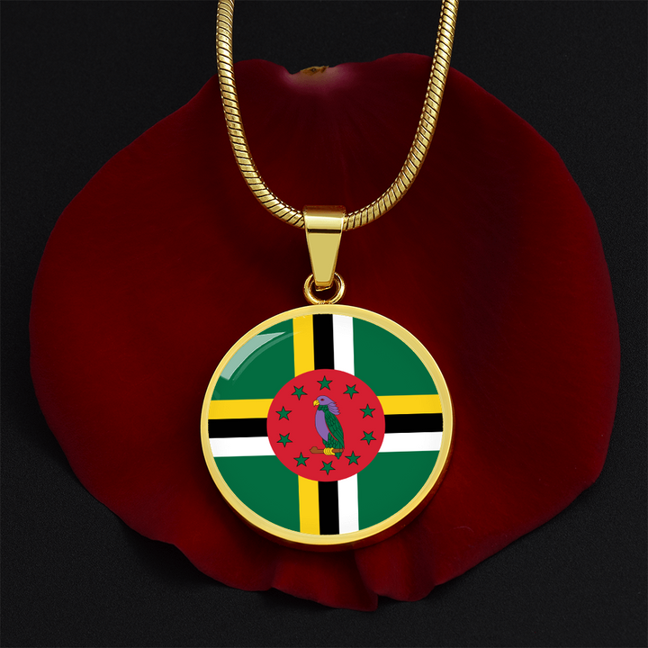 Dominica Flag Pendant Necklace