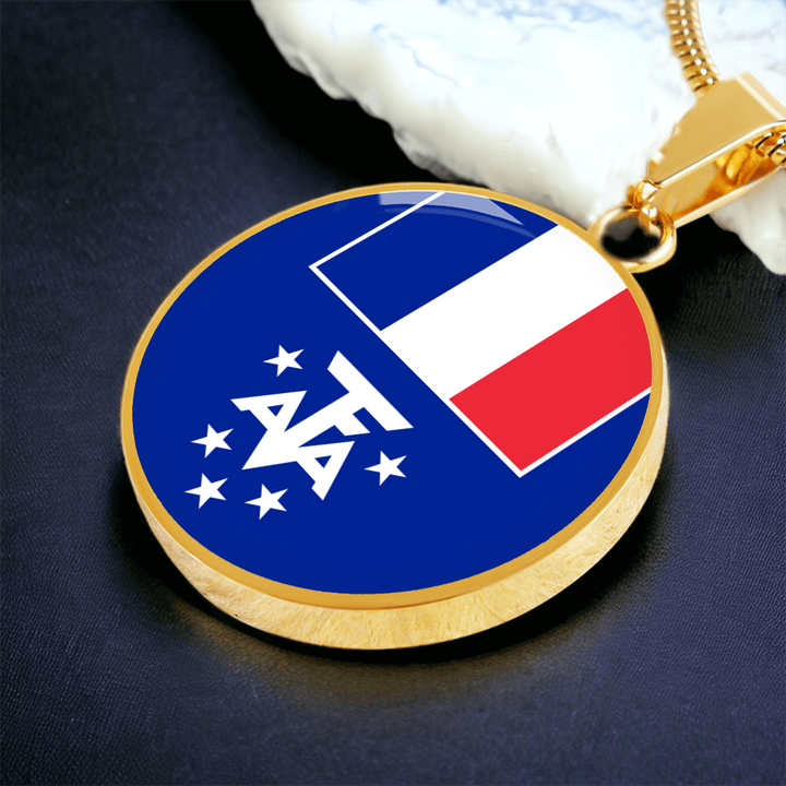 French Southern and Antarctic Lands Flag Pendant Necklace
