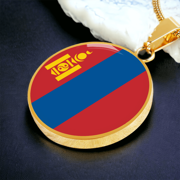 Mongolia Flag Pendant Necklace