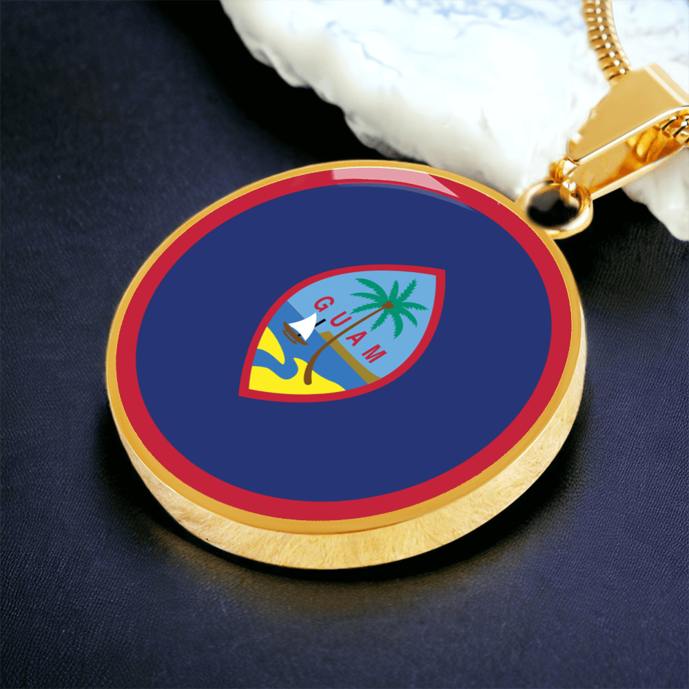 Guam Flag Pendant Necklace