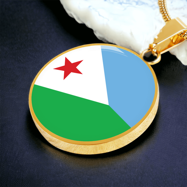 Djibouti Flag Pendant Necklace