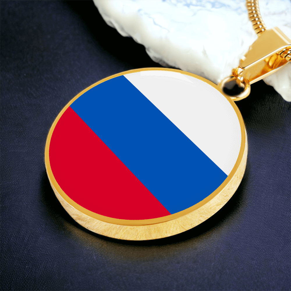 Russia Flag Pendant Necklace