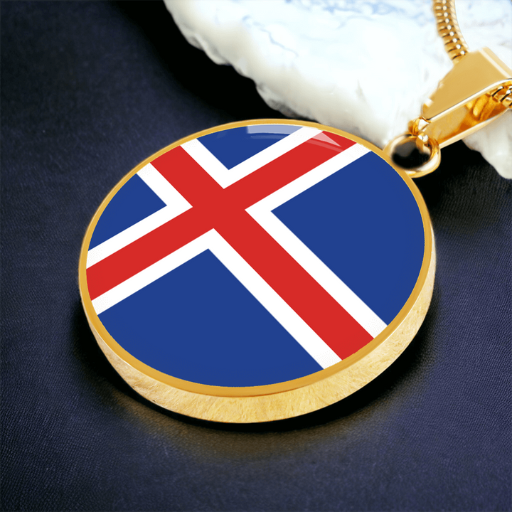 Iceland Flag Pendant Necklace