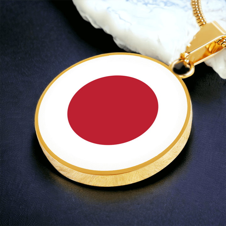 Japan Flag Pendant Necklace
