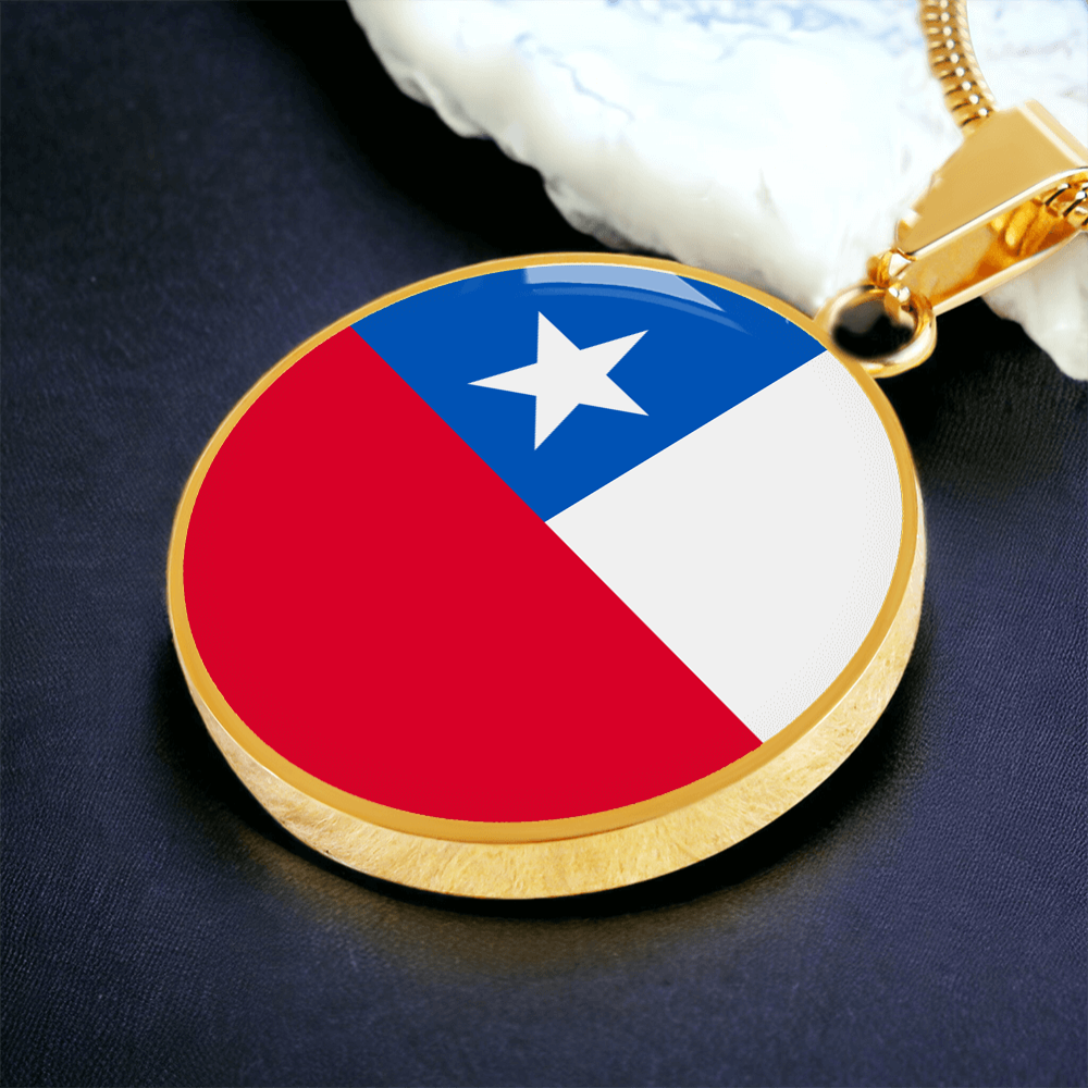 Chile Flag Pendant Necklace