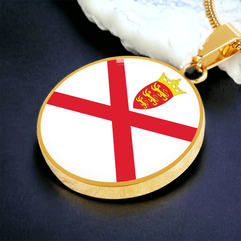 Jersey Flag Pendant Necklace