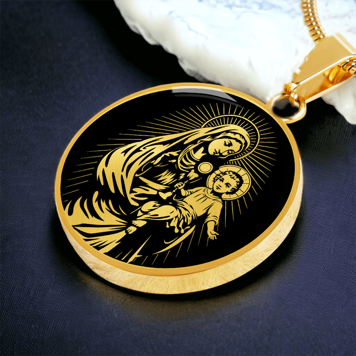 Mother Mary & Child Jesus Necklace