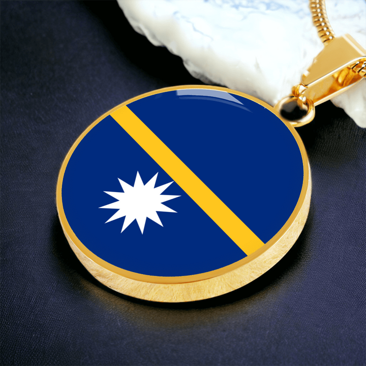 Nauru Flag Pendant Necklace