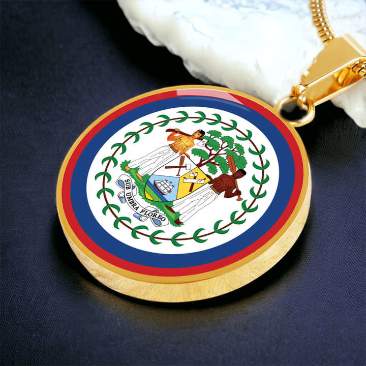 Belize Flag Pendant Necklace