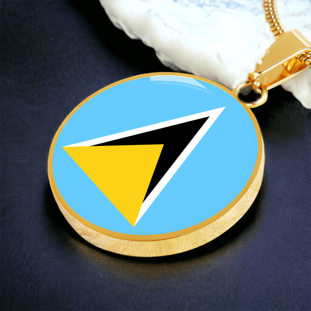Saint Lucia Flag Pendant Necklace