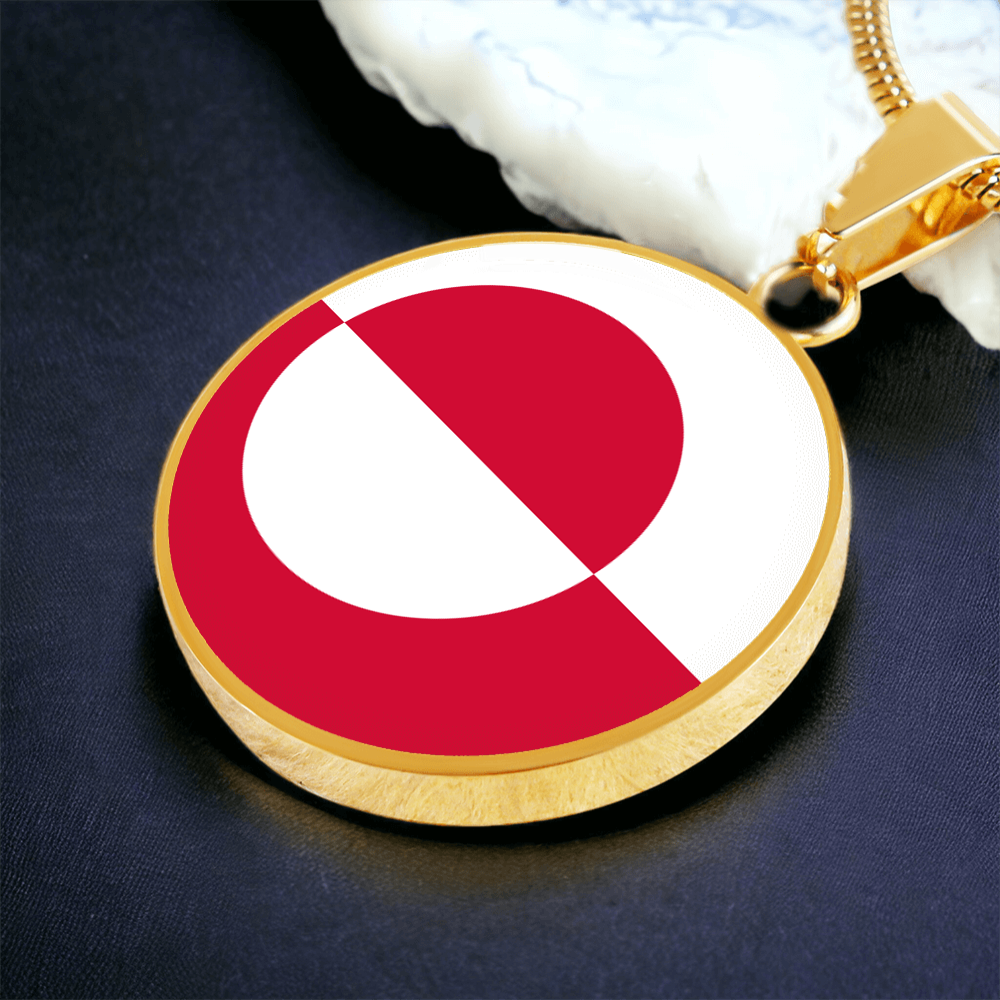 Greenland Flag Pendant Necklace