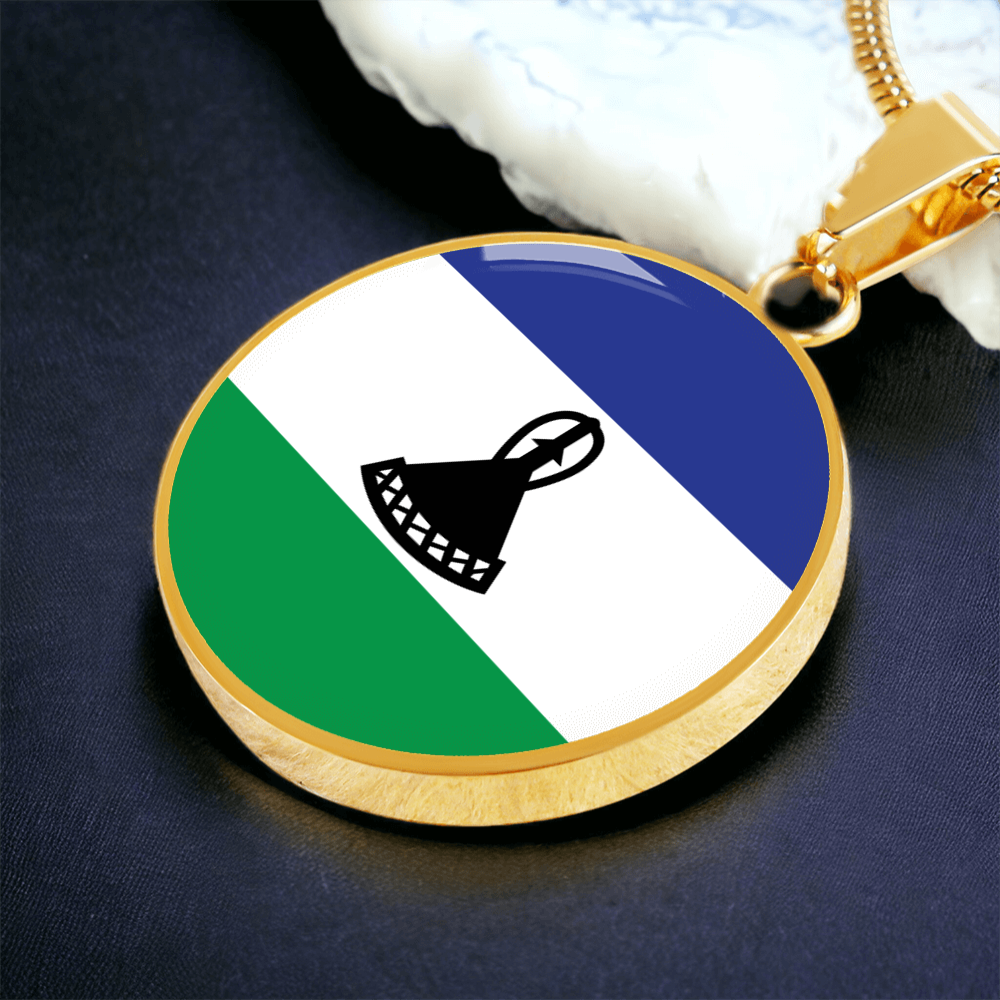Lesotho Flag Pendant Necklace