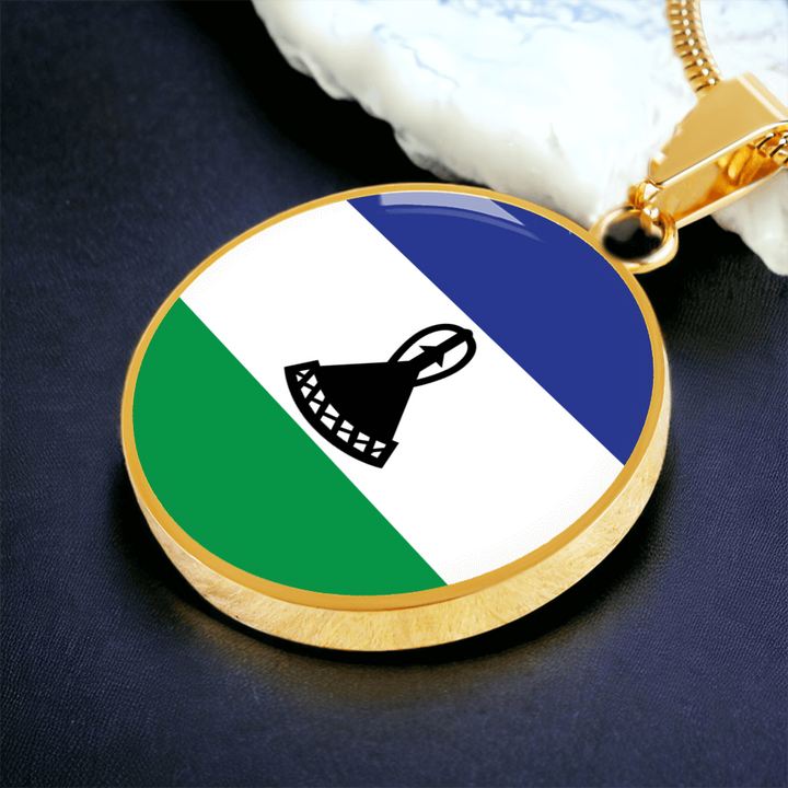 Lesotho Flag Pendant Necklace