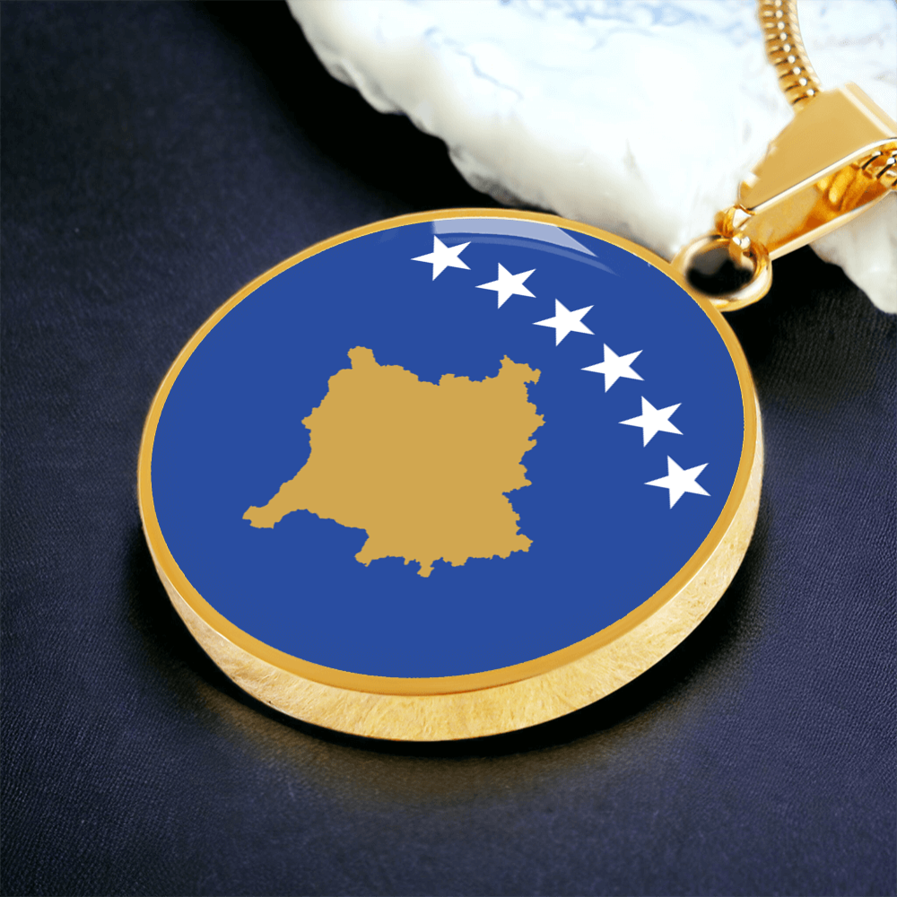 Kosovo Flag Pendant Necklace