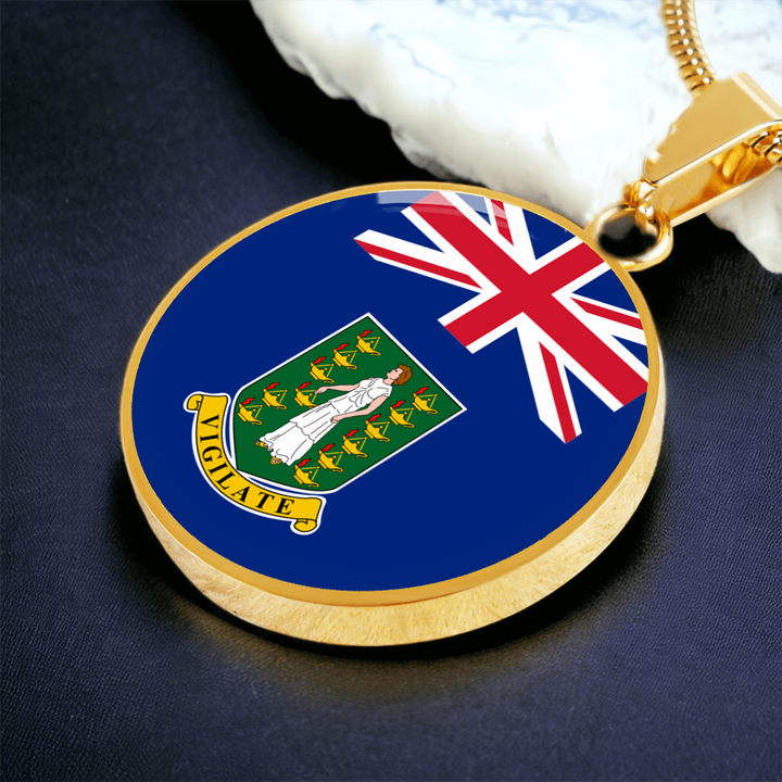 British Virgin Islands Flag Pendant Necklace