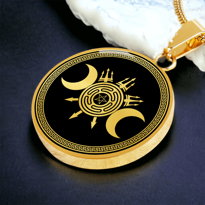 Triple Moon Labyrinth Necklace