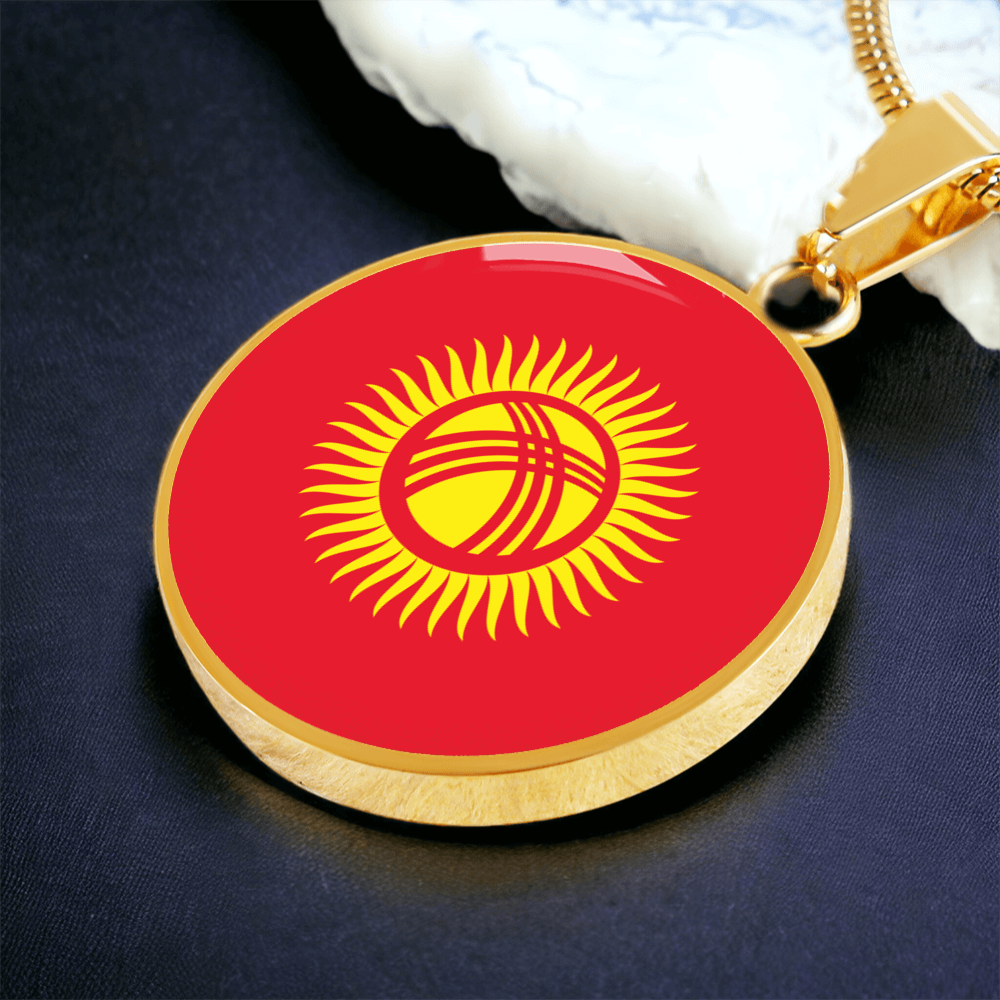Kyrgyzstan Flag Pendant Necklace