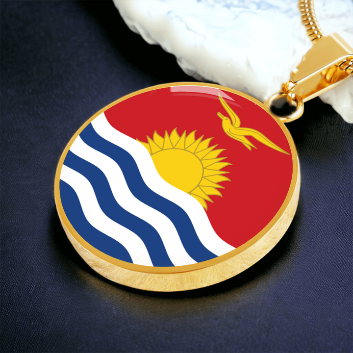 Kiribati Flag Pendant Necklace