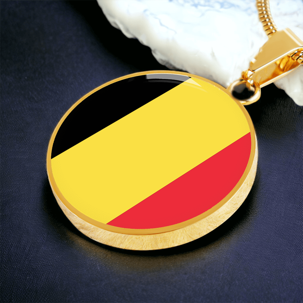 Belgium Flag Pendant Necklace