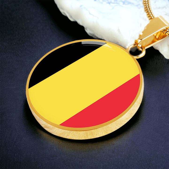Belgium Flag Pendant Necklace
