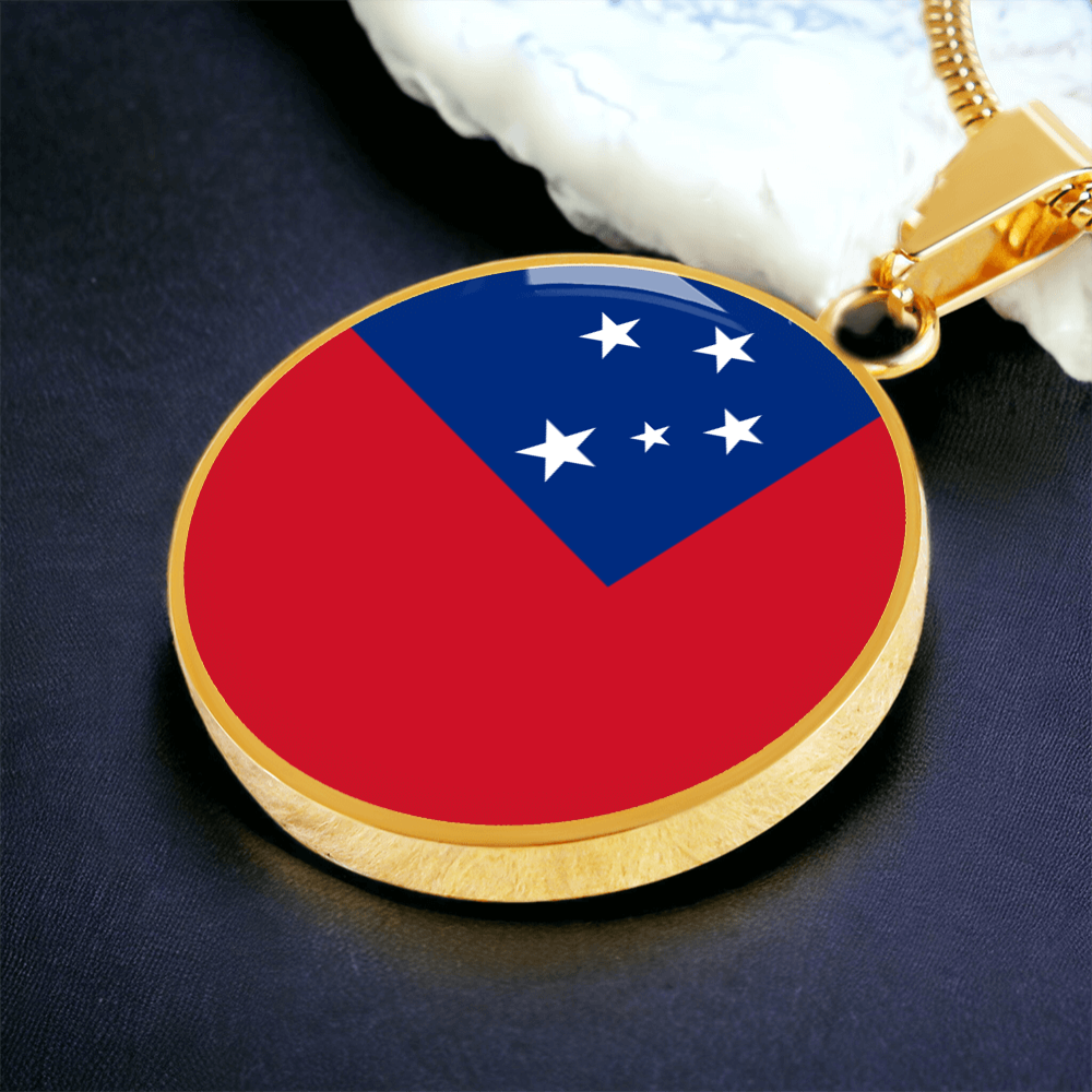 Samoa Flag Pendant Necklace