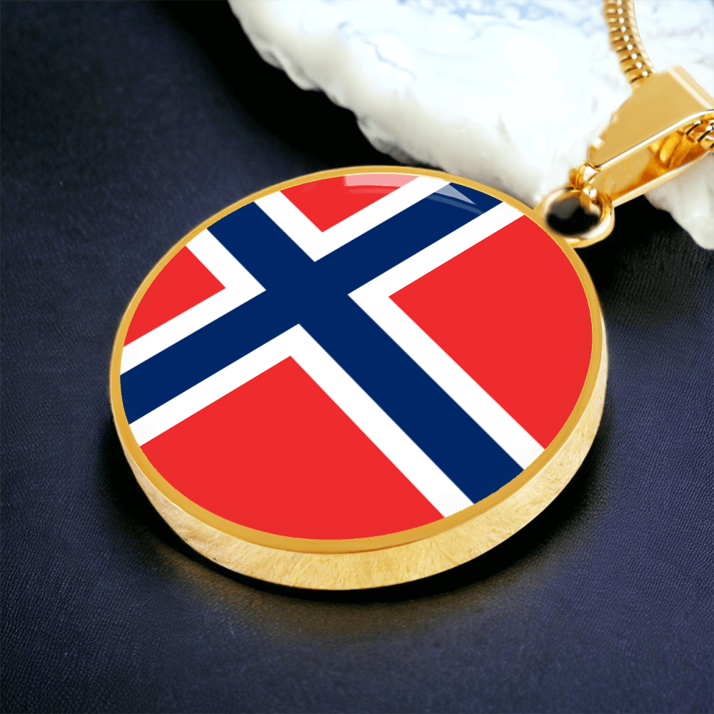 Norway Flag Pendant Necklace