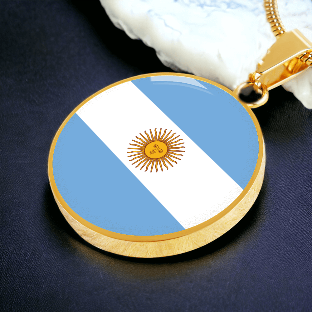 Argentina Flag Pendant Necklace