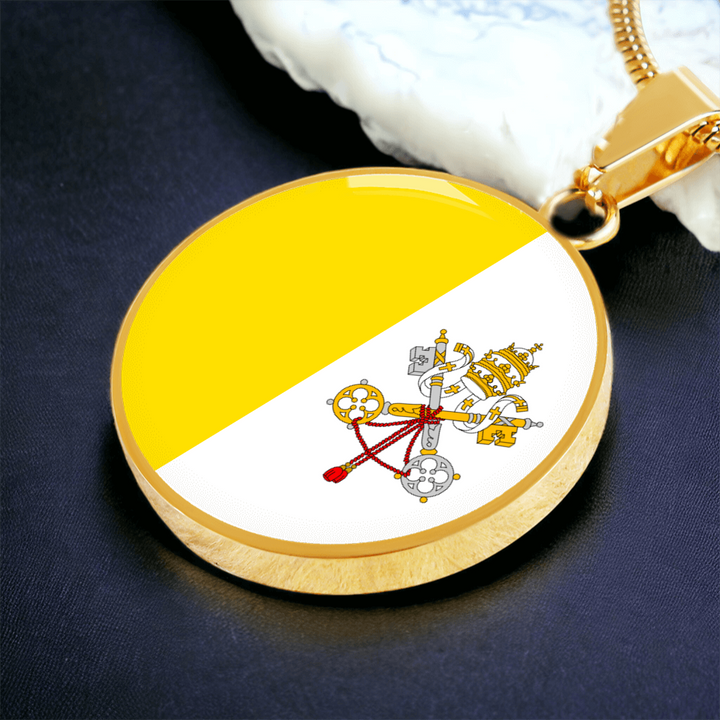 Vatican City Flag Pendant Necklace